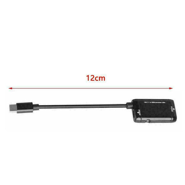 Black USB-C Type C to HDMI Adapter USB 3.1 Cable For MHL Android Phone Tab