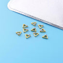 10pcs Hollow Triangle Copper Nail Art Charms Glitter Rhinestones Nail Studs