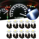 10Pcs T5 5050 LED Instrument Panel Cluster Dash Light Bulb Twist Socket White ME