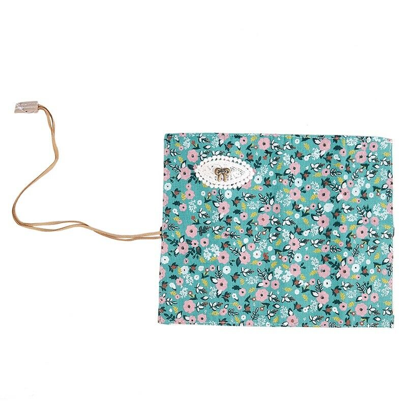 Student Stationery Canvas Roll Up Pencil Case Pen Brush Wrap Makeup Cosmeti N3J2