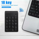 Mini Bluetooth Numeric Keypad Wireless Number Pad 18 Keys Keyboard for PC
