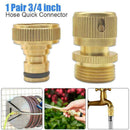 3/4" Garden Water Hose Quick Connector Fit Brass Male Female Connect Acc H7Y1