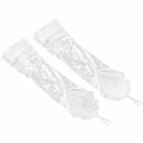 Folds Lace Embroidered bridal satin wedding dress protection sleeve white E9X5