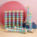 Rain Sound Tube Fun Puzzle Wooden Rain Sound Bar Colorful Rainbow Hourglass Rain