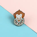 Horror Clown Brooch Funny Badges Shirt Women Men Jacket Shirt Clothing Pins A
