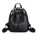 Small Women Backpacks Rivet Zipper Pu Leather Student Backpack Fashion Bag