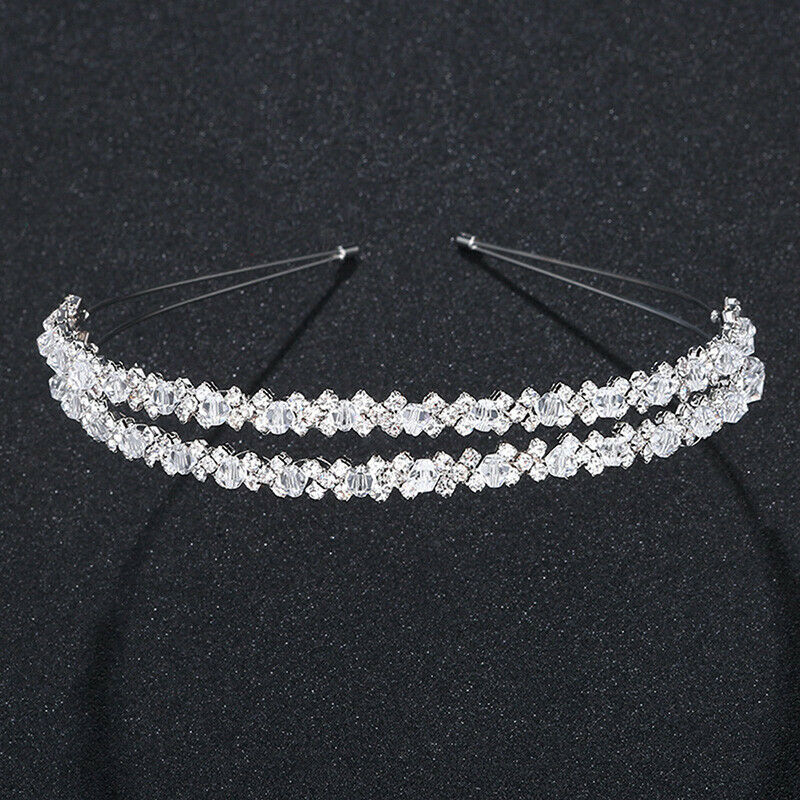 Bride Headband Tiara Bridal Crown Handmade Crystal Double Layer Wedding Hair  Tw