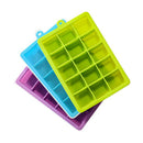 Silicone Ice Cube Tray with Lid 15 Cubes Storing Freez Baby Food,Ice Mould KVK