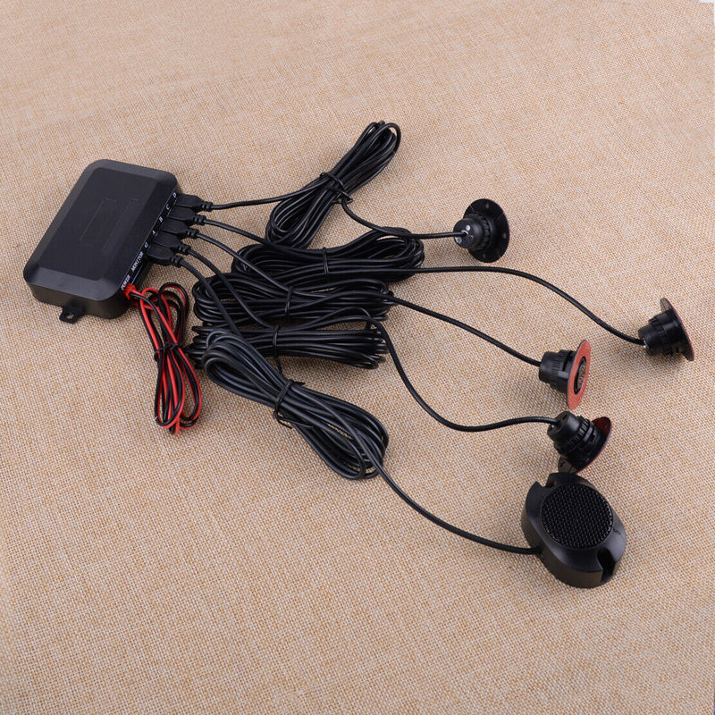 Car Reverse Parking Sensor Rear 4 Sendors Drill Head Buzzer Radar Alarm Kit New