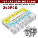240Pcs Watch Casing Clamp Movement Adapter Securing Screw Washer Repair Par