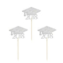 20pcs Pack 2018 Graduation Cap Cupcake Picks Cake Toppers Decor