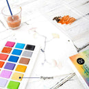 Watercolor Pigment Set 24 Colors Solid With Water Brush New I0U0