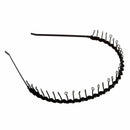 Twisted Metal Teeth Comb Black Headband Hair Hoop for Lady