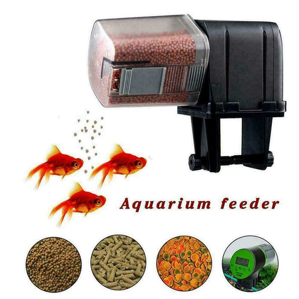 Programmable Mini Auto Fish Feeder Aquarium Tank Automatic Fine Food Dispen F7T4