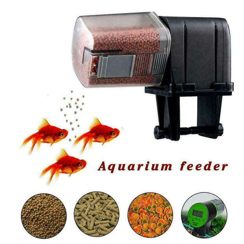 Programmable Mini Auto Fish Feeder Aquarium Tank Automatic Fine Food Dispen F7T4