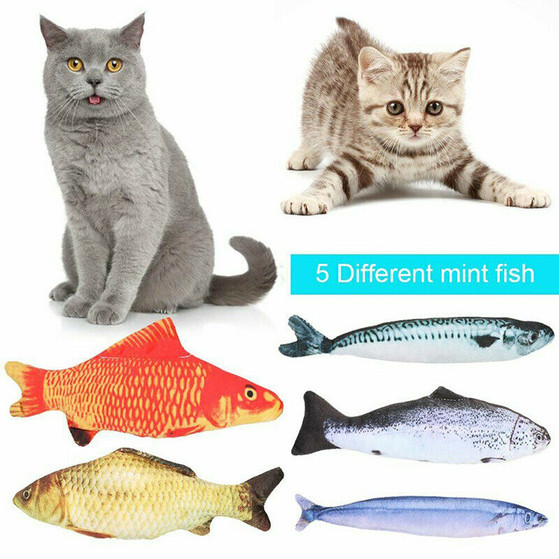 5 Pack Realistic Interactive Fish Cat Kicker Crazy Pet Catnip ToysB.SE