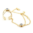 Accessories Festival Jewelry Geometric Rhinestone Finger Siamese Women Bracelet