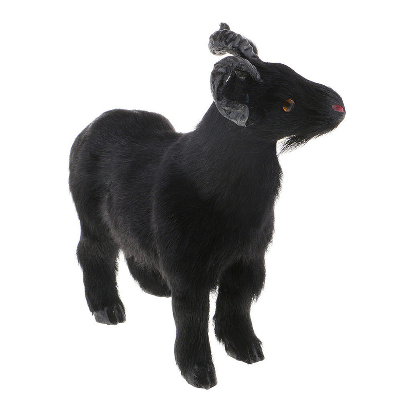 Chinese Mascot Lucky Animal Zodiac Sheep Lamb Goat Statue Plush Toys Black