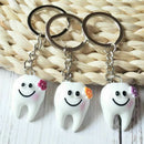 20 pcs Keychain Key Ring Hang Tooth Shape Cute Dental Gift F9F3