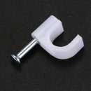 1 Bag(100Pcs) of 6MM Telephone Net Cable Clips With Steel Nail-White A3M7
