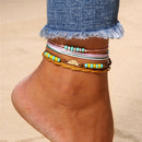 Bohemian Beads Anklets For Women Weave Rope Ankle Charm Bracelets On Leg Be