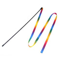 Rainbow Cloth Ribbon Tease Cats Rod Pets Kitten Interactive Scratching Toys 1pc