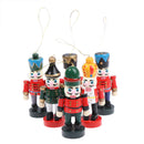 1Pcs 6cm Mini Wooden Nutcracker Soldier Christmas Tree Pendants Home Decor G Hn