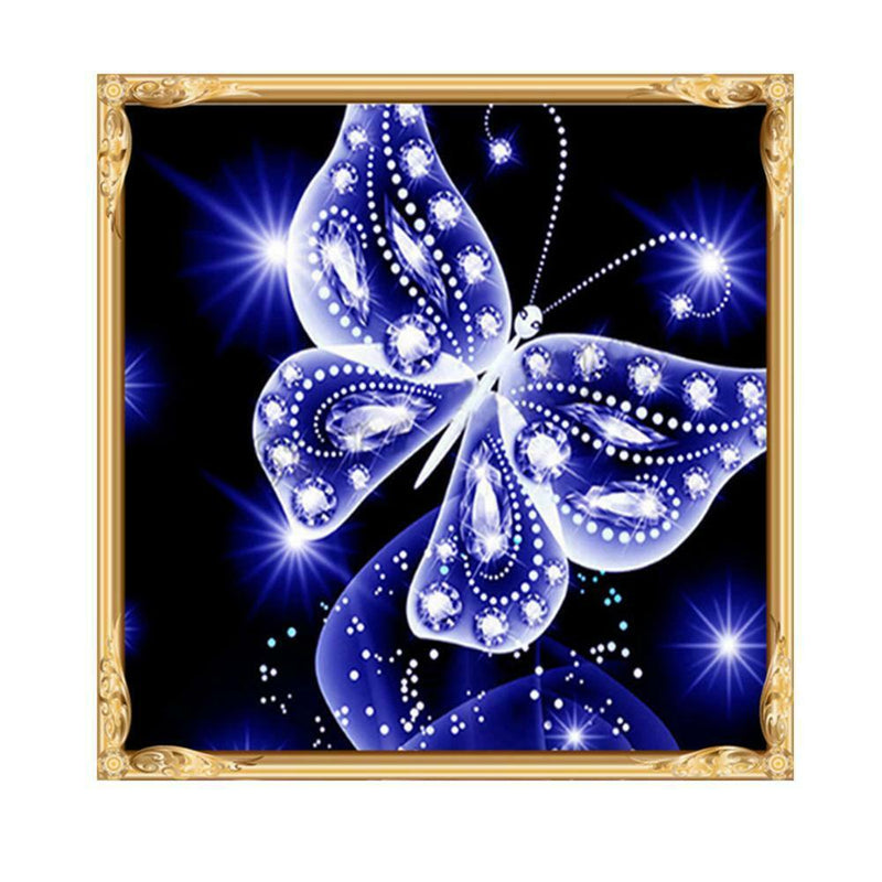 Butterfly Painting 5D Diamond Mosaic Embroidery DIY Cross Stitch Kit(Blue)