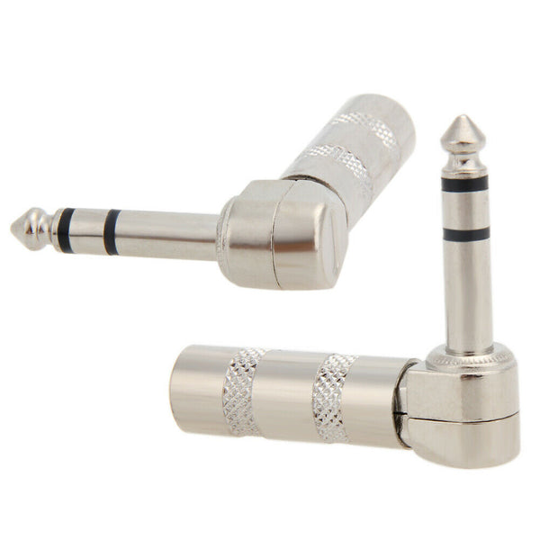 2pcs Right Angle Male Stereo Phone Plug Guitar Cable Audio Connector #gib