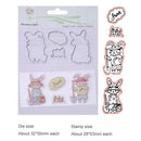 Farmer Rabbit Stamp Metal Cutting Dies Stencil Scrapbooking Embossing Craft
