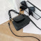 Women Mini Totes PU Solid Shoulder Money Bag Messenger Handbags (Black)