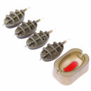 Plastic Inline Method Feeder Fishing Accessories 4 Feeders Mould Set Carp F T1I8