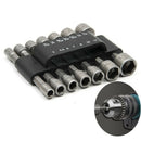 9pcs Socket Nut Driver Set Drill Bit Adapter 1/4'' Hex Shank 5-13mm