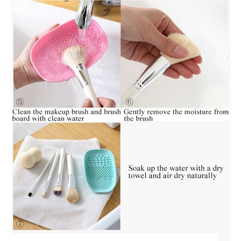 Green Brush Cleaner Cosmetic Make Up Washing Brush Gel Cleaning Mat Foundat L8Y4