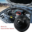 86MM 16 Flute Black Oil Filter Wrench Housing Cap Repair Tools for BMW Engi U2Y6