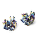 Quartz Crystal Rainbow Titanium Cluster Mineral Specimen Reiki Healing Stone AU