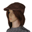 Vtg Mens Womens Beret Cap Cabbie Flat Peaked Newsboy Golf Driving Hat Brown