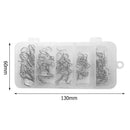 51pcs Fishing Hooks High Carbon Steel Overturned Treble Hooks w/Plastic Box