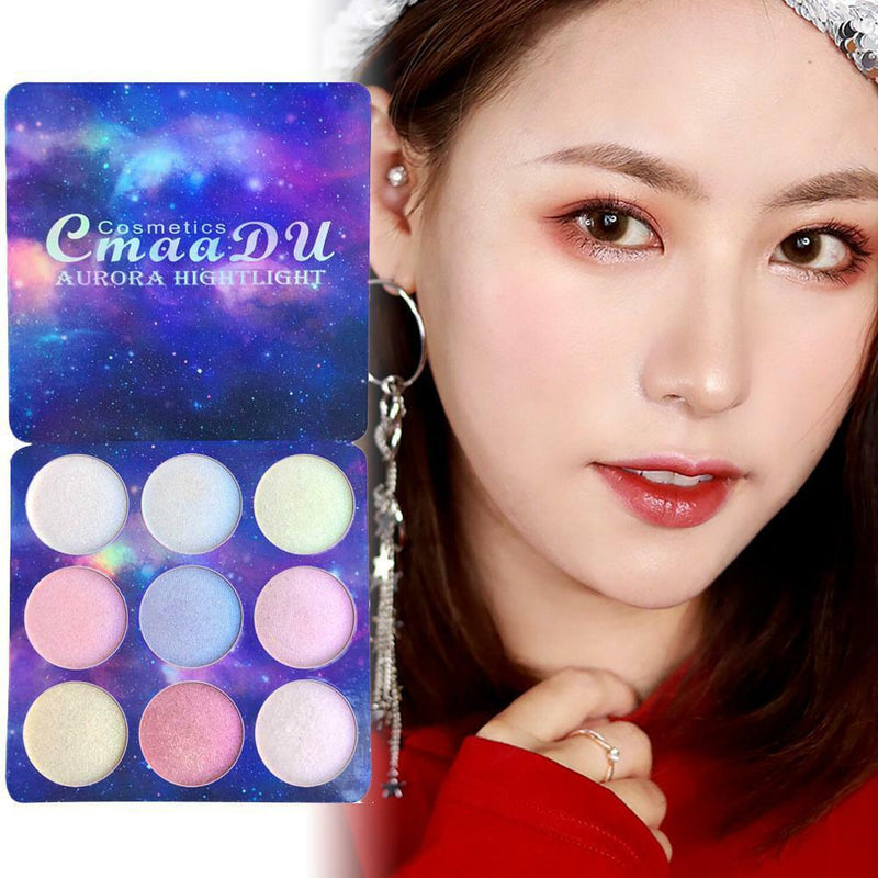 9Color Contour Face Glow Concealer Highlight Giltter Eyeshadow Makeup Palette