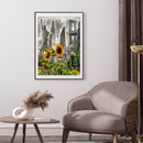 Building Sunflower Picture Full Round Rhinestone Diamond Painting Craft