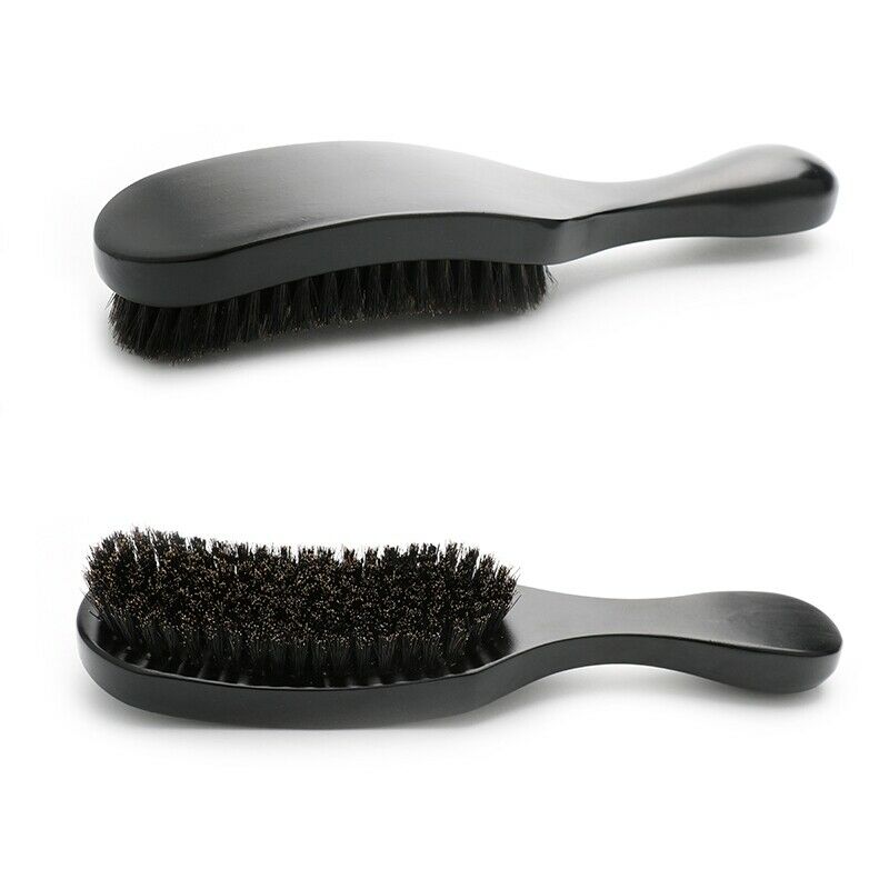 Long Curved Handle Beard Brush Men'S Pig Hair Wooden Shaving Brush Shaving  V2V1