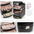Automatic Leather Jewelry Box Three-layer Storage Box For Women Earring Rin H2A3
