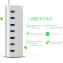 5V 1A USB Hub High Speed Desktop PC 7 Port Splitter Power Adapter Aluminum Alloy