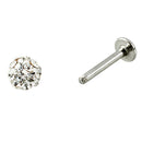 5X(Cool Crystal Gem Stainless Steel Labret Piercing Stud for Lip / Tragus  U4Y9)