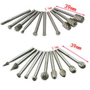 20pcs HSS Wood Milling Cutter Carving Rasps Rotary File Burr Drill Bit Set Tool