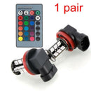 H11 H8 5050 LED 27SMD RGB Car Headlight Fog Light Lamp Bulb Remote Control LJ