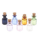 Mini Glass Color Bottles With Stopper Cork Rectangle DIY Little Bottle Xmas  Hn