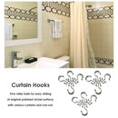 12pcs Bathroom Rustproof Metal Double Glide Shower Hook Curtain Ring Roller