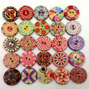 200pcs DIY Assorted 2 Holes Wood Buttons for Sewing Scrapbooking Crafts 20mm