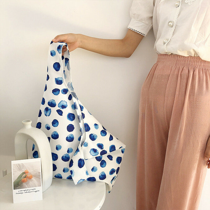 Ink Print Handbag Women Reusable Daily Portable Lady Large Shopping Totes
